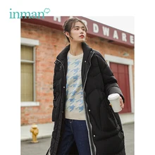 INMAN, зима, Новое поступление, стоячий воротник, теплый, свободный, длинный, секционный, Ретро стиль, женский пуховик
