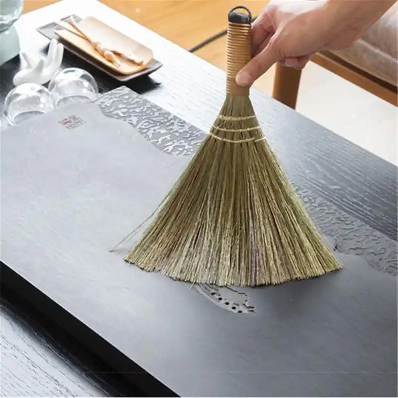 Broom Wooden Soft Fur Floor Sweeping Broom Cleaner Desktop Sofa Cleaning Tool Floor Dust Collector Household Cleaning Brush