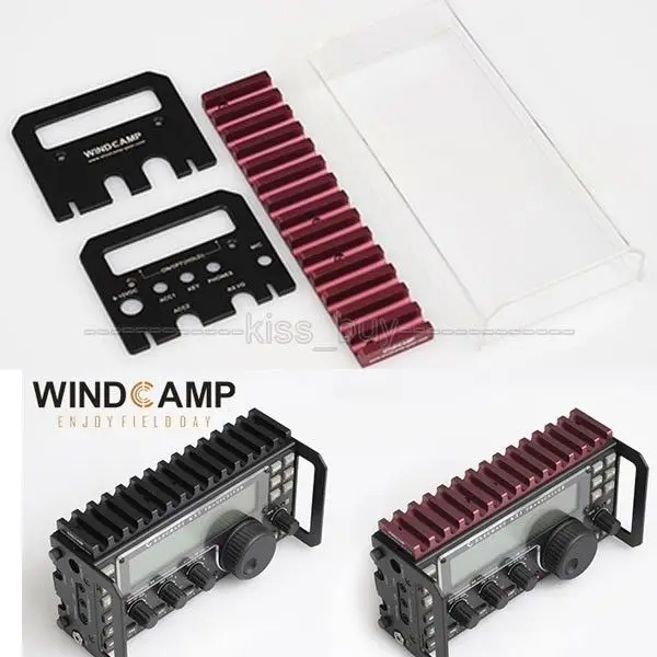 

4 parts protect Cover shell /case + heatsink Shield kits for ELECRAFT KX3 Transceiver red color heat sink