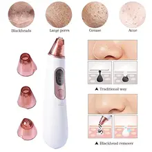 Электрический удаления угрей лицо поры очиститель бытовой Очищающий Инструмент устройства со светодиодный экран 4 зонды и 3 режима