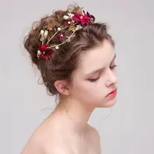 1 шт. повязка на голову Ручной Работы Стразы в форме цветка жемчужная лента для волос петля ободок для волос аксессуары для девочек женщин