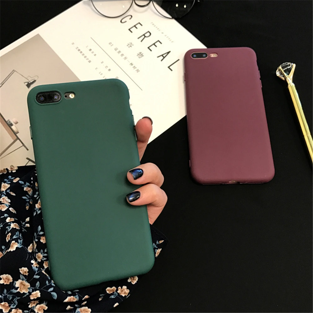 Силиконовые чехлы для телефонов IPhone 6 6s 7 8 Plus матовый мягкий чехол 5 5s SE X XR XS MAX