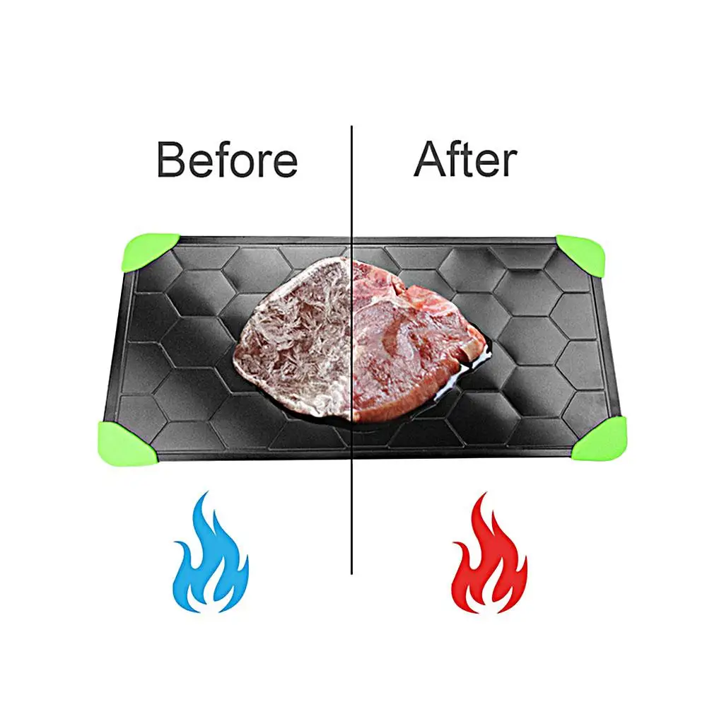 New Fast Defrosting Meat Tray Turtle shell Design Aluminum Square Thawing Board Rapid Defrosting Plate Kitchen Frozen Food Tool