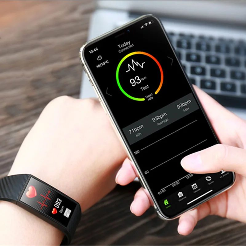 Dt58 Thin Smart Bracelet Women Band Heart Rate Color Screen Wristband Watches Waterproof Activity Fitness Tracker Smartwatch