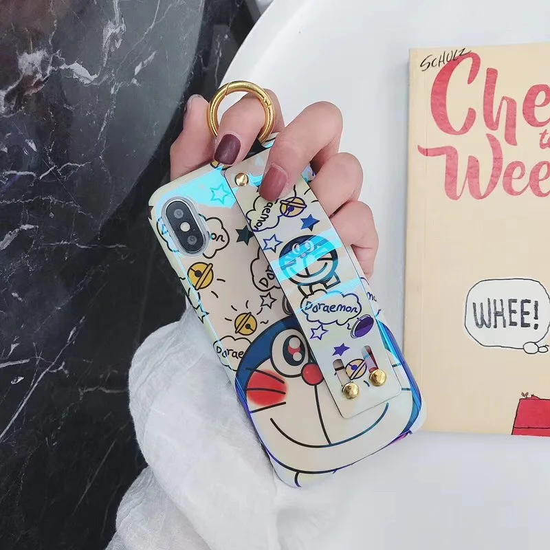 

Novelty Doraemon Shine Belt Band XR Phone Case glossy Soft TPU imd Cover For iPhoneXs max 8Plus 6s 7plus Skinny Capa Protection