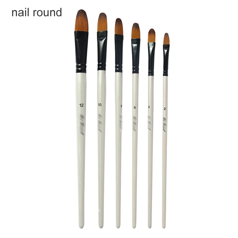 Craft Art Supplies 6 Pcs Pen Brushes Nylon Hair Model Paint Paint Brushes Set By Number Artist Watercolor Pen images - 6