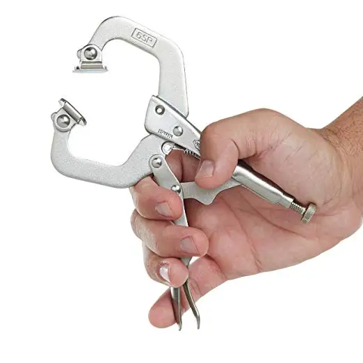 

C Clamp weld Clip Woodwork Fix Plier Alloy Steel Hand tool Lock JawPincer Tong Tenon Locator Grip Vise Swivel Pad Wood Work