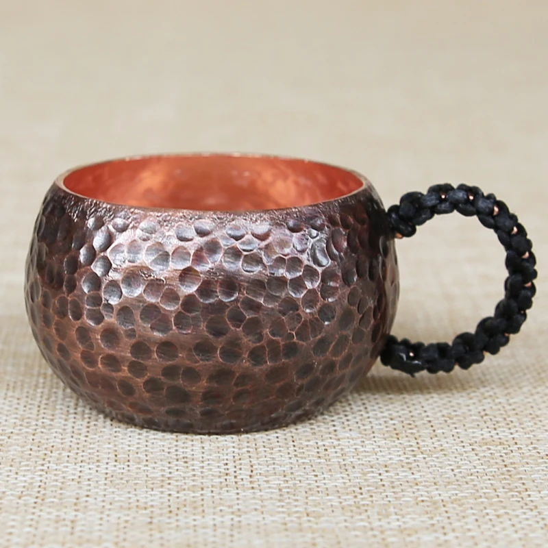 اليدوية خمر النحاس النقي القهوة كوب الشاي المياه النبيذ كوب فنجان dinkware coffeeware القدح