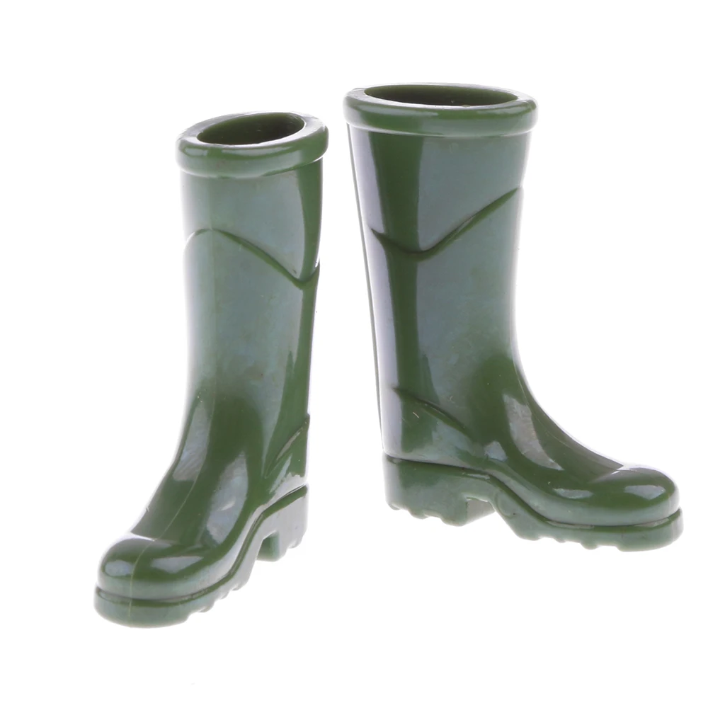 

1:12 Scale Dollhouse Miniature Accessories Front Door Porch Garden Decor Green Rubber Rain Boots Shoes