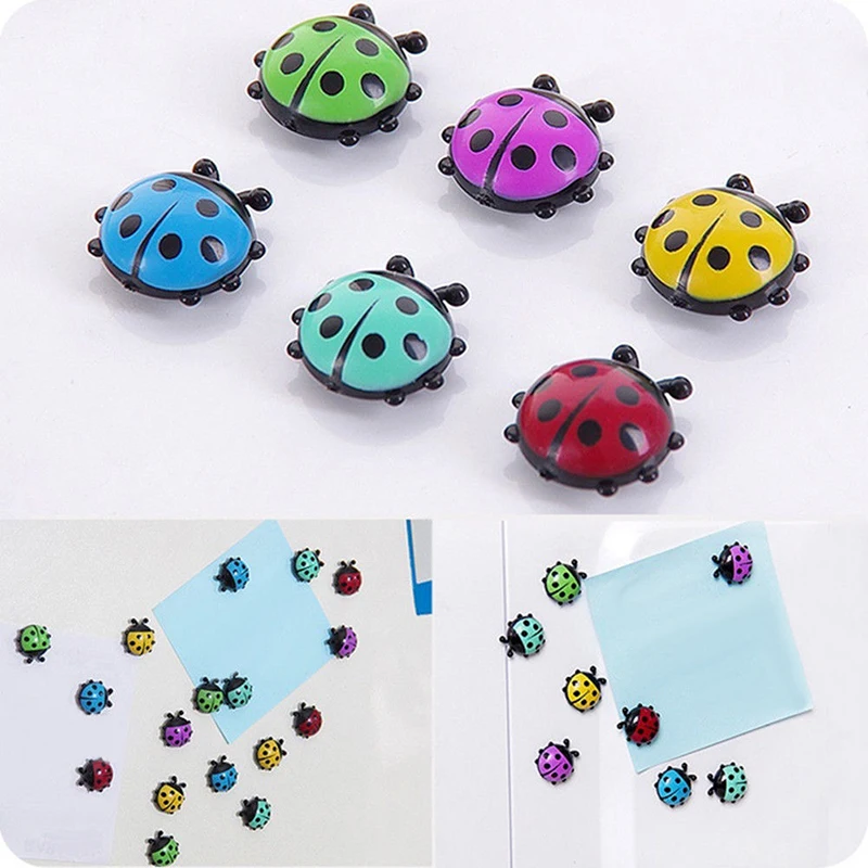 

6pcs/set Mini Ladybug Fridge Magnet Stickers Decal DIY Home Cabinets Decor