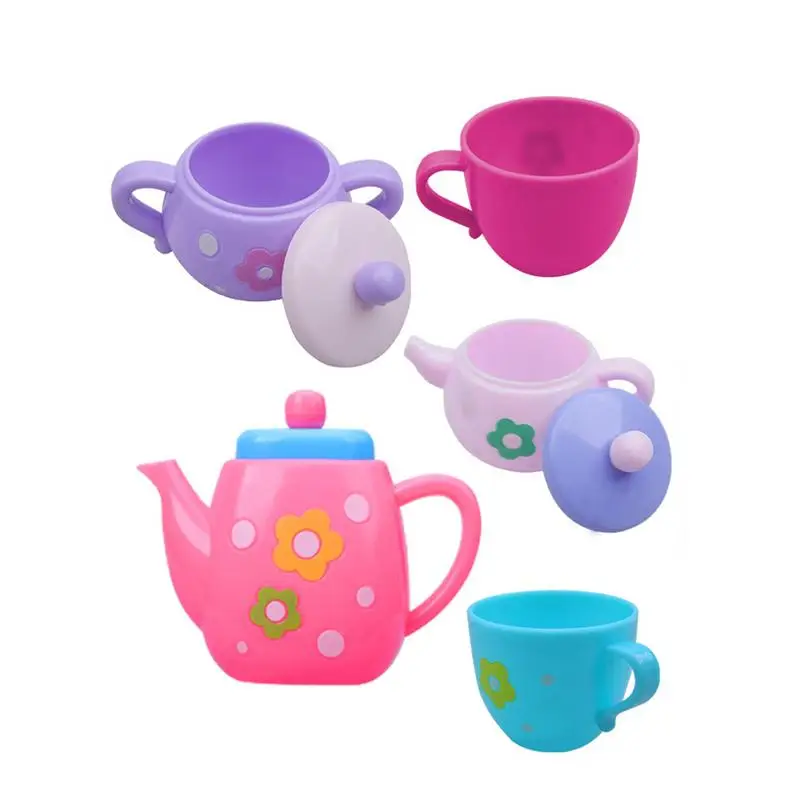 

8PCS Children Pretend Play Kitchen Tea Set PlastricToys Simulation Coffee Dishes Cup Spoon Cooking Toys Kit Girls Doll House Toy