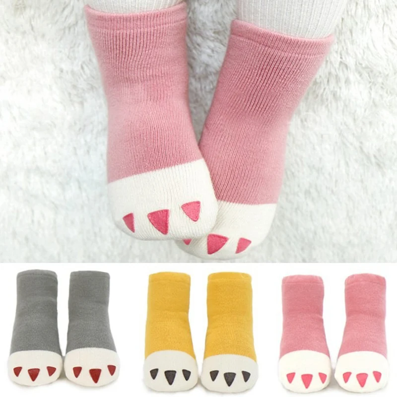 BalleenShiny мультфильм коготь короткие носки малышей утолщаются теплые махровые носки для маленьких мальчиков девочек Мягкий хлопок противоскользящие осенне-зимние носки