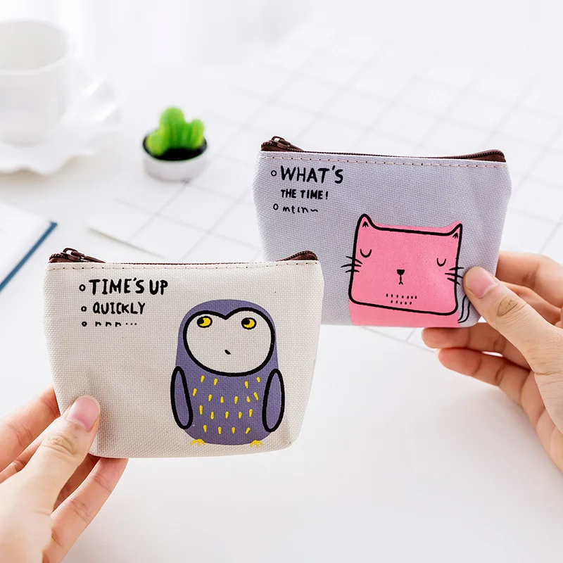 Mini Children s Pocket Wallets Coin bags Lovely Cartoon Animal coin purse kids Small Change Pouch Zipper Wallet Key Card Holder