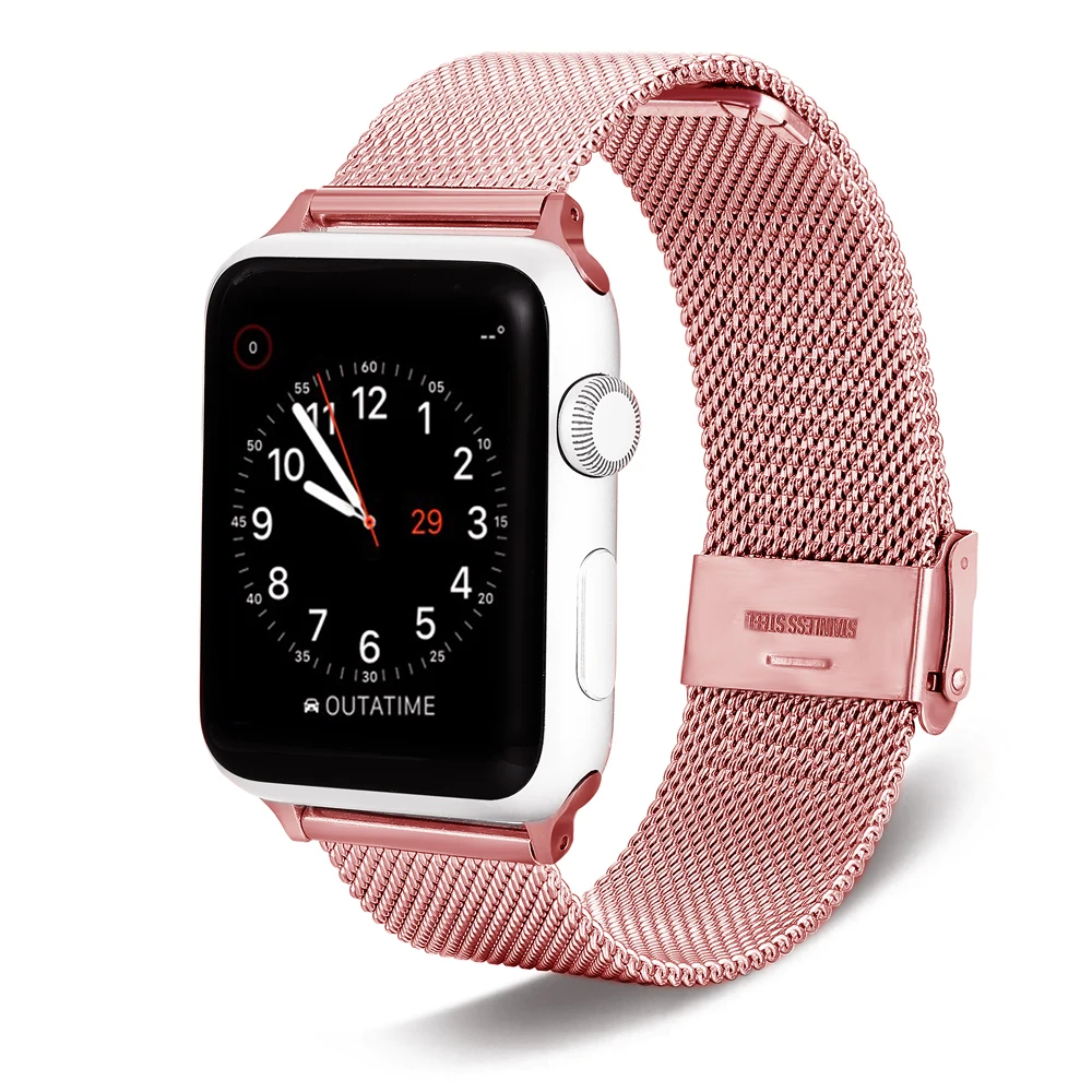 Ремешок для Apple band series 38 мм 40 42 44 металлический браслет из нержавеющей стали iWatch