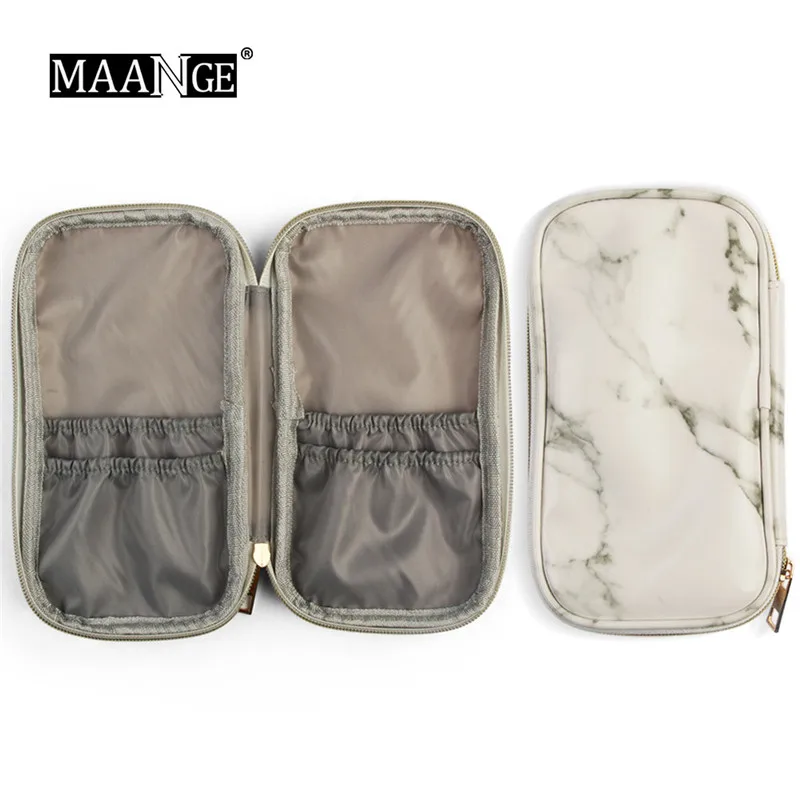 

1Pc Makeup Brushes Bag Organizer Professional PU Leather White Makeup Brush Holder Cosmetic Tools Organizer