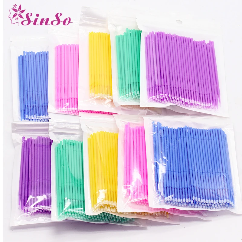 

1/100Pcs Eyelash Microbrush Eyelash Extension tools set Lint Disposable Makeup Brushes Individual Lash Removing Swab Applicators