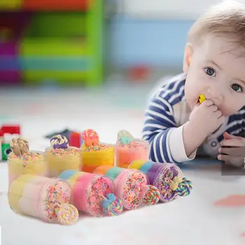 

120ML DIY Fluffy Chocolate Marshmallow Foam Beads Kids Squishy Toys Slime Relax Gifts Plasticine Toys