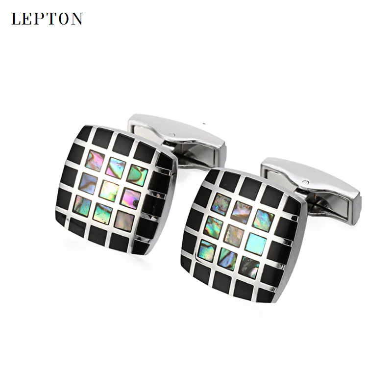 

Hot Sales Mens Shirt Cufflinks For Mens Groom Suit Lepton Square Black Classic Wedding Business Cuff links Relojes gemelos