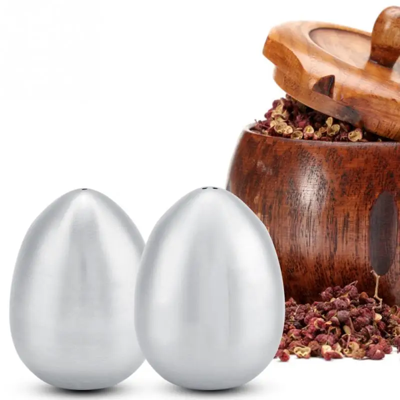 

Stainless Steel Egg Shape Seasoning Pot Salt shaker Salt Pepper Set spice Cruet Condiment Box Cooking Bottle Kitchen Tools