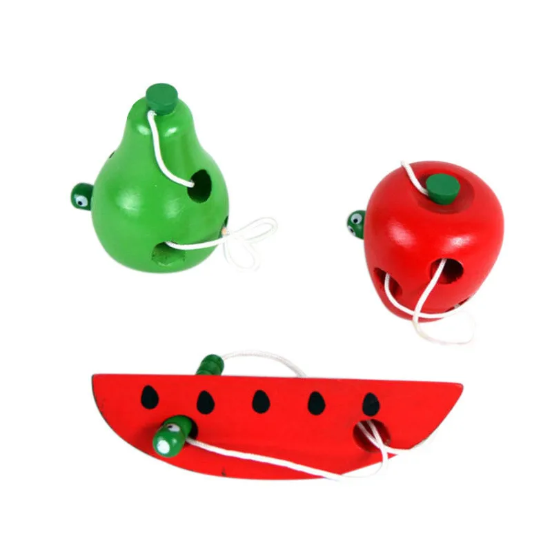 

Educational Toys Fun Wooden Worm Eat Fruit Apple pear Early Learning Teaching Aid Baby Gift For Kids alfabeto alfabet Montessori
