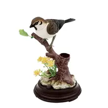 1pc Kid Toy Chirping Bird Sparrow Motion Sensor Home Ornament Real Singing Sounds Movement Battery Operated Not Included