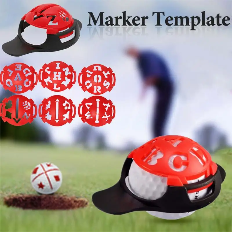 

6-in-1 Golf Ball Line Liner Marker Template Drawing Alignment Marks Sign Tool