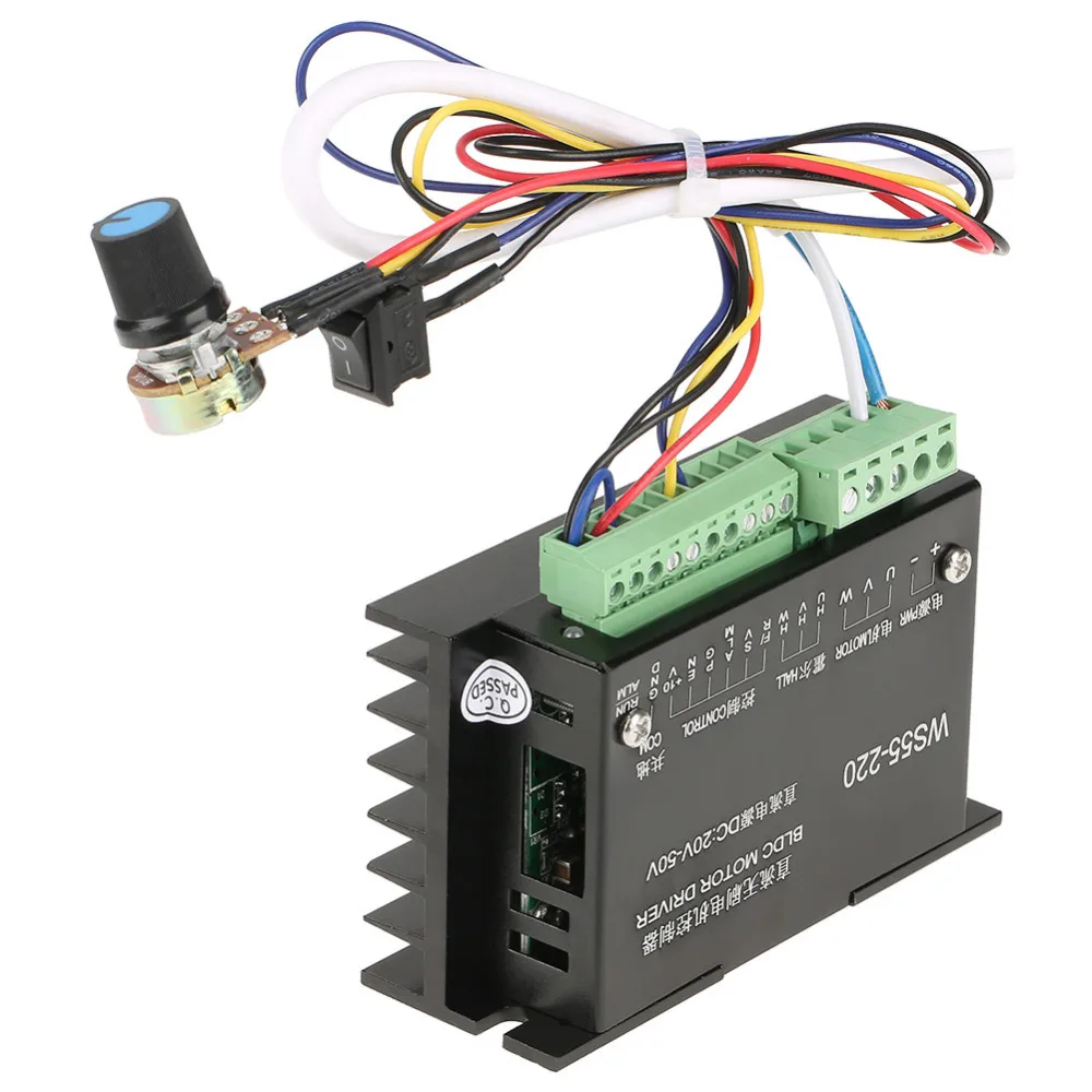 Горячая WS55-220 мотор драйвер постоянного тока 48V 500W CNC безщеточный шпиндель мотор BLDC драйвера контроллера