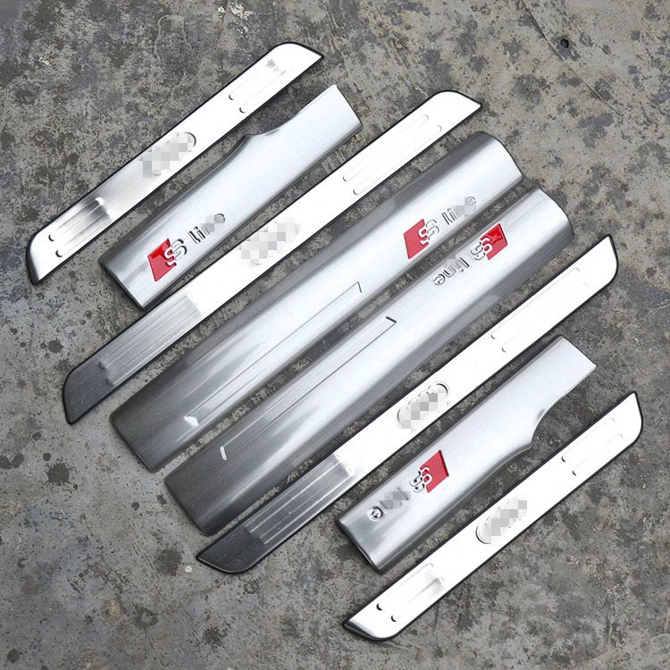 

8Pcs/Set Stainless Steel Car Door Sill Scuff Plate Welcome Pedal Cover Trim Car Styling Accessories Decor For Audi A6L 2012-2018