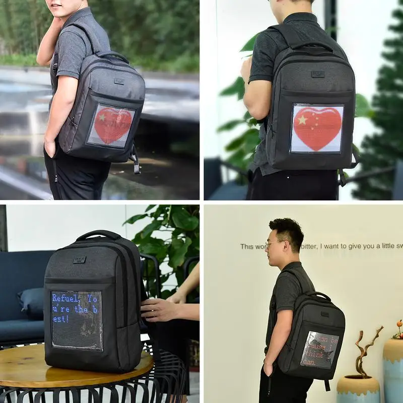 

Advertising Bag LED Screen Picnic High-Tech Bag Gps Text Image Animation Phone Control Party Fashion Bag For School Boy Gift