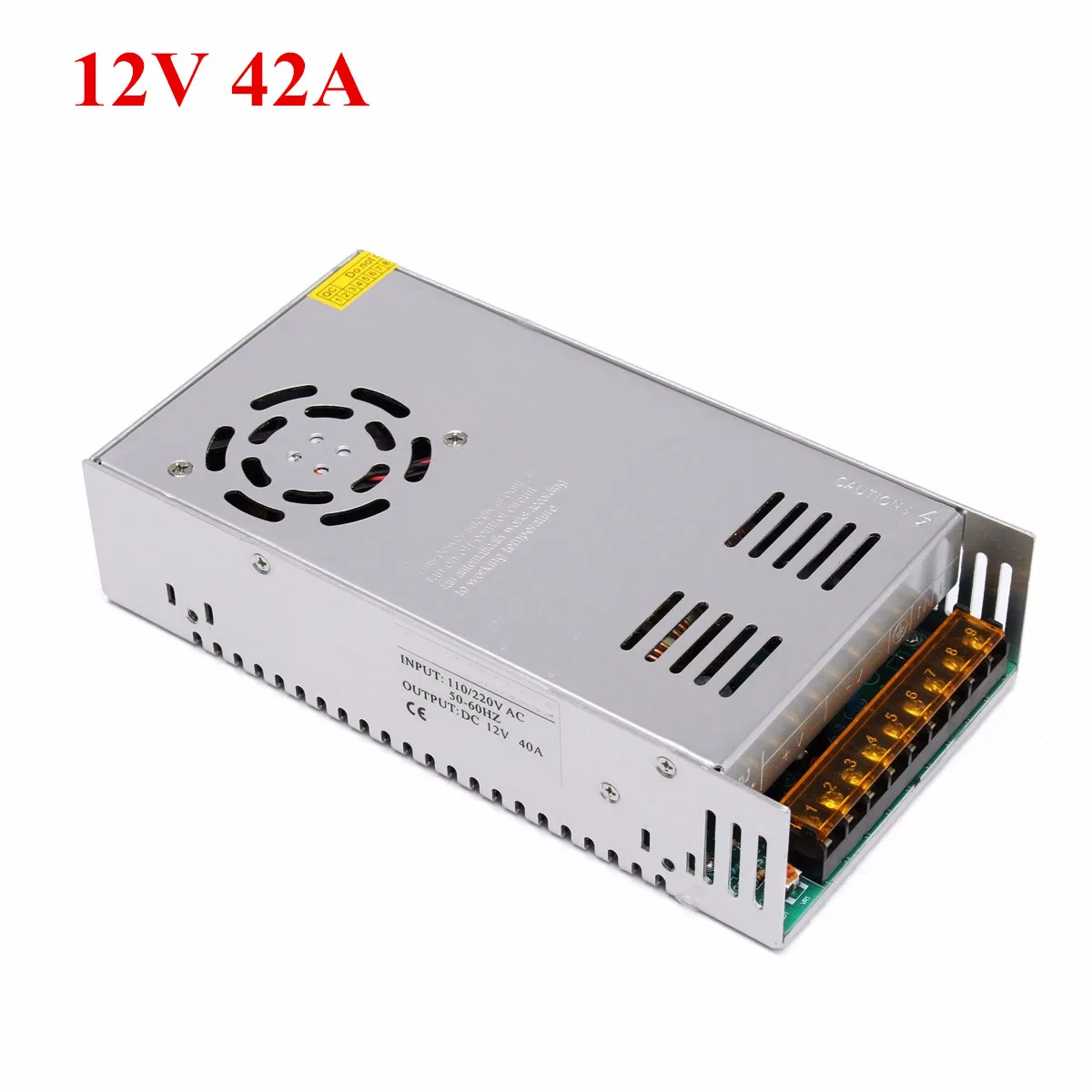 

AC 110/220V To DC 12V 42A 500W Switching Power Supply Adapter Converter Aluminum Case Lighting Transformer For LED Strip Light