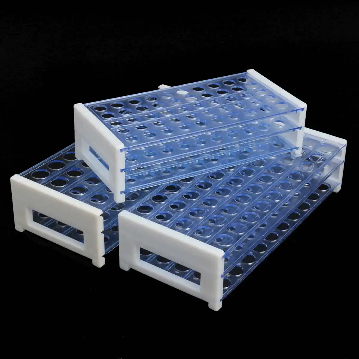 

13/16/18mm Clear Plastic 3 Layers Lab Test Tube Storage Rack Centrifugal Test Tubing Rack Holder School Lab Equipment 40/50 Hole