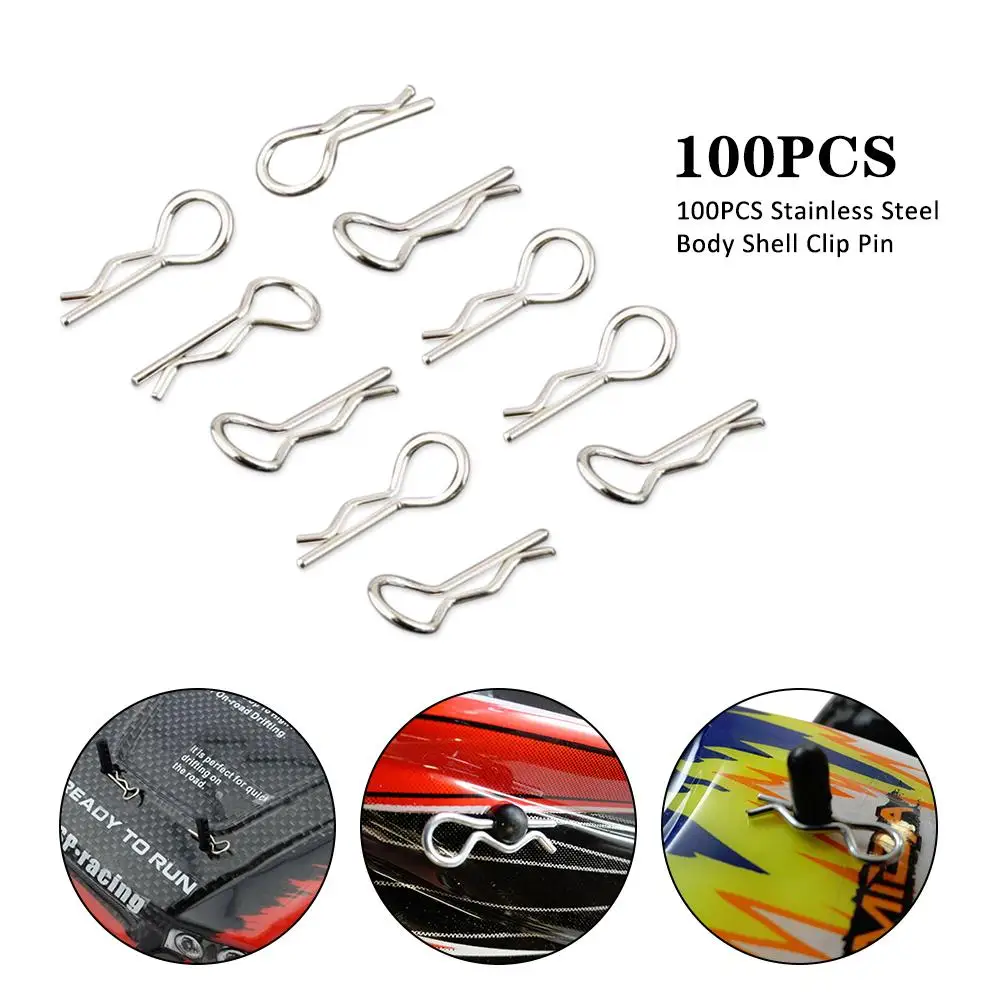 

100PCS Stainless Body Shell Clip Pin HSP RC 1/16 Car Buggy Truck HSP Traxxas Vehicles High Quality Galvanized Steel
