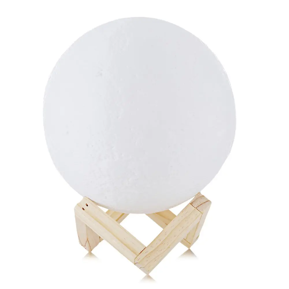 buy USB Rechargeable 3D Print Moon Lamp 2 Color Change Touch Switch Bedroom Bookcase Night Light Home Decor Creative Gift