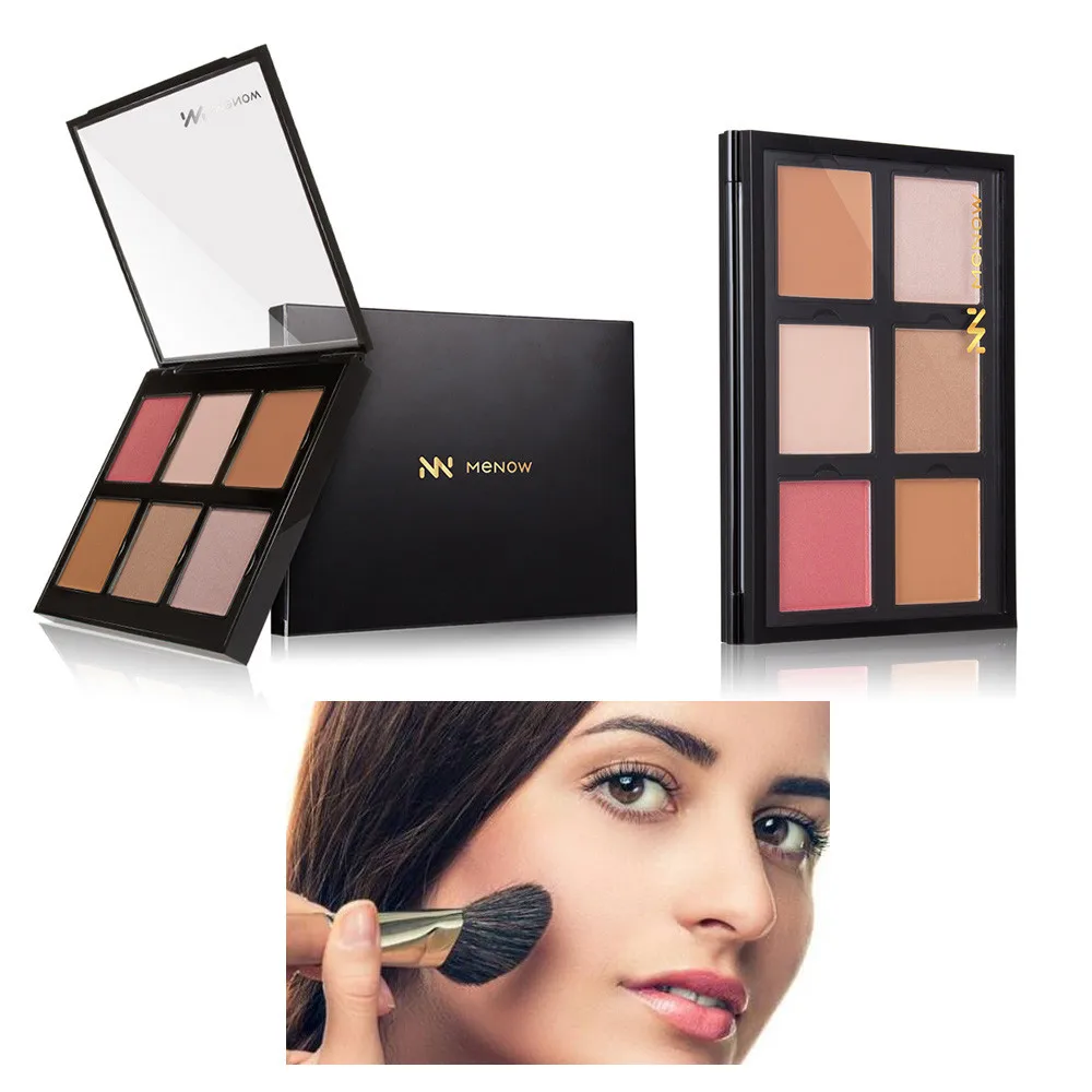 

MENOW Blush 6 Color Faces Blush Dish Professionl Makeup Cosmetic Eyeshadow Shadow Camouflage Facial Face Concealer Blush 19L0508