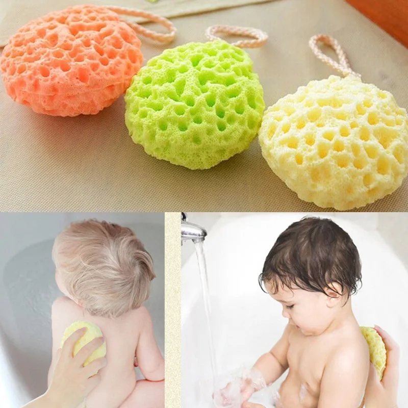 

Baby Kids Sponge Bath Ball Honeycomb Shape Shower Brushes Body Cleaning Supplies YJS Dropship