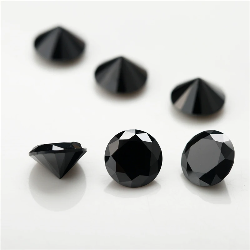 

10pcs/lot 4.0~20mm Round Shape Loose CZ Stone Black Zirconia Synthetic Stone AAAAA Quality For Jewelry DIY stone