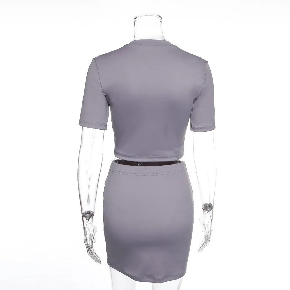 Для женщин Повседневное укороченный топ и юбка комплект из 2 предметов Shine Fashion 2019