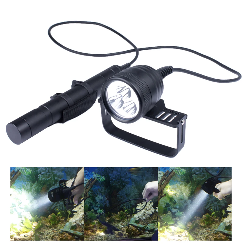 

30W DIV10 High Power Professional Scuba Diving Flashlight Anti-Corrosion Split Caving Underwater Searchlight Torch Lantern lamp
