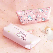 Pencil Bag PU Unicorn Pencil Case Box Pink Pencilcase Pen Bag For Girls Kids Office School Supplies Novelty Cute Stationery