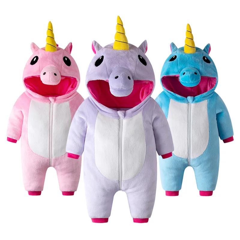 

Unicorn Baby Boy Girls Cartoon Style Rompers Clothes Costume Kids Girls Romper Jumpsuit Outfits Fleece Clothes