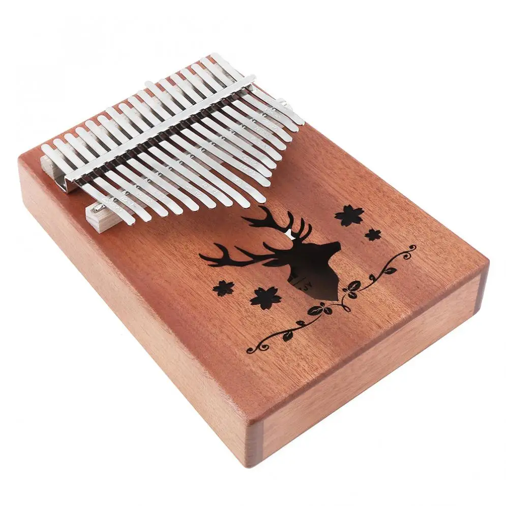 Teclas com Buraco de Som Única de Mogno Piano de Dedo Instrumento de Teclado Presente de Natal com Acessórios Kalimba de 17 Placa Mbira Mini - Image 5