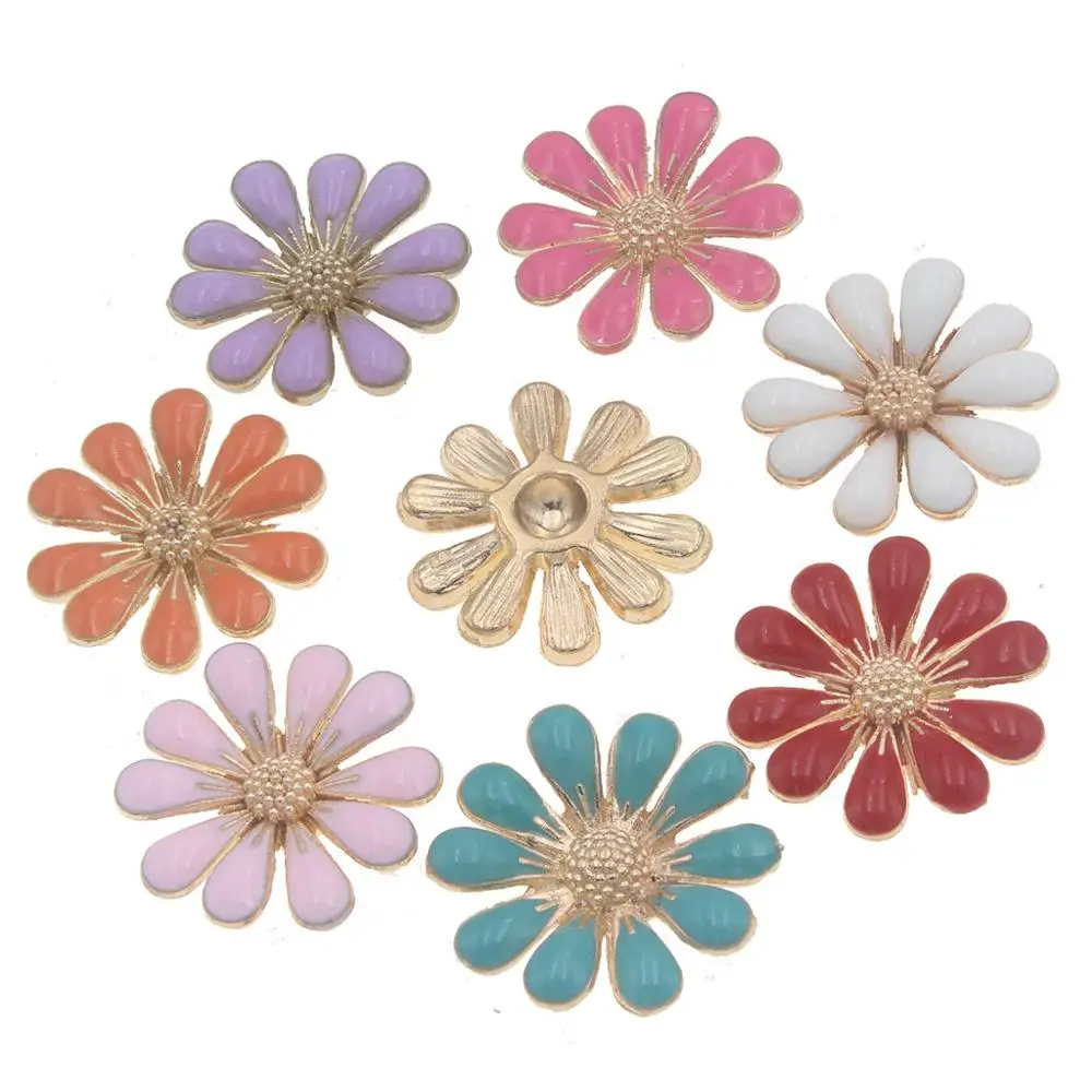 

18mm Flatback Buttons For Crafts Handmade Home Decoration Accessories Flower Applique For Crafts Botones Decorativos Snap Button