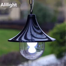 Водонепроницаемая садовая лампа для двора Droplight Европейский стиль Пергола подвесной светильник Наружное освещение беседка алюминиевый черный светильник