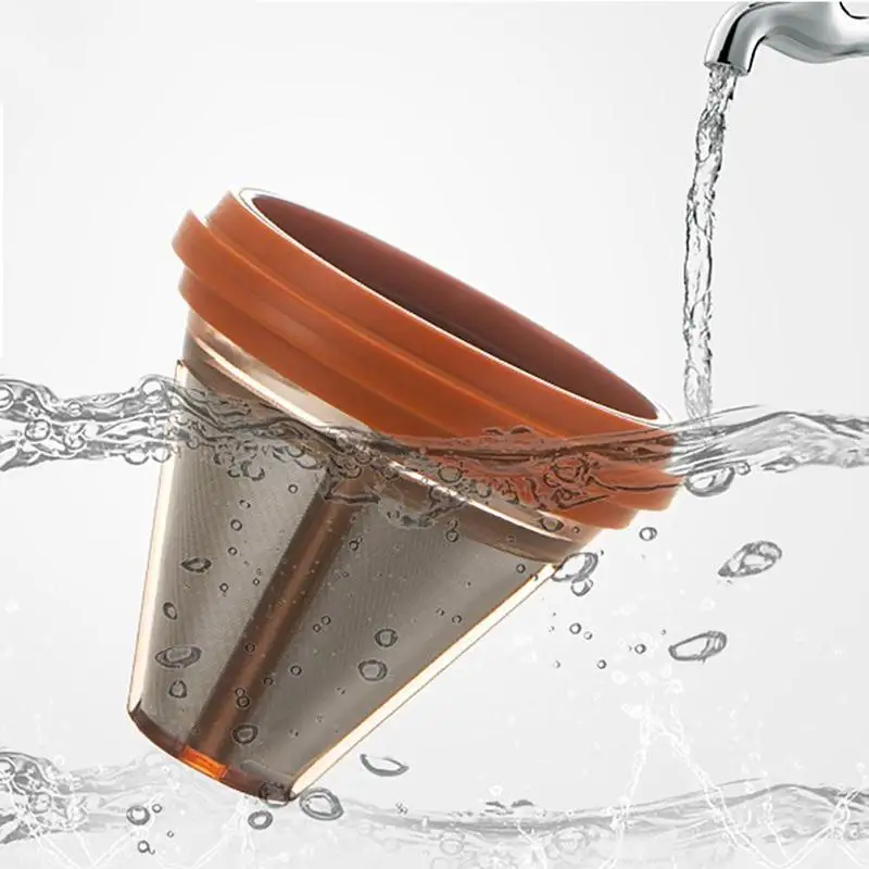 

Cone Shaped Stainless Steel Coffee Dripper Double Layer Reusable Coffee Filter Mesh Basket Tea Strainer Coffeeware