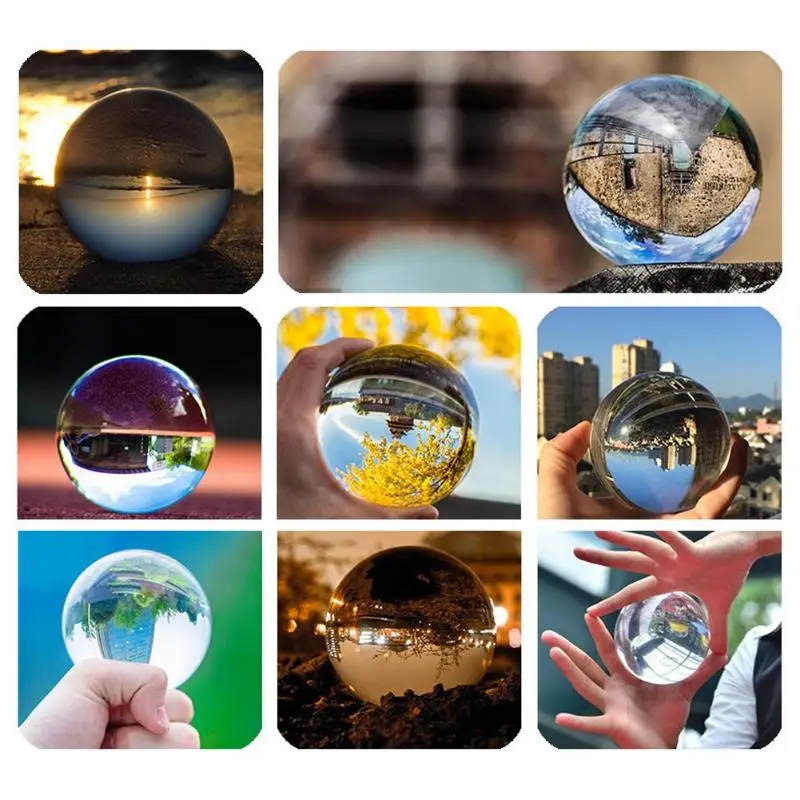 5 Sizes Artificial Crystal Ball Healing Glass Ball Sphere Decoration Ornaments Gifts Chinese