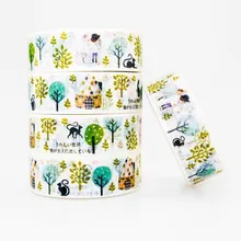 Japonês Gato e Proprietário Washi fita adesiva fita adesiva de cor decorativo conjunto DIY decoração stationery office recados 1 PCS