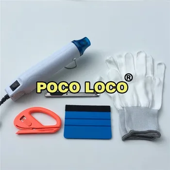 

Car Wrap Vinyl Tools Kit With Red Cutter Pp Squeegee Black Felt Working Gloves Heat Gun For Car Window Wrapping Tint Vinyl