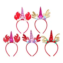 Рождество Единорог Цветок Резинки для волос очаровательные милые обручи для волос головной убор партия поддерживает поставки украшения(случайный цвет