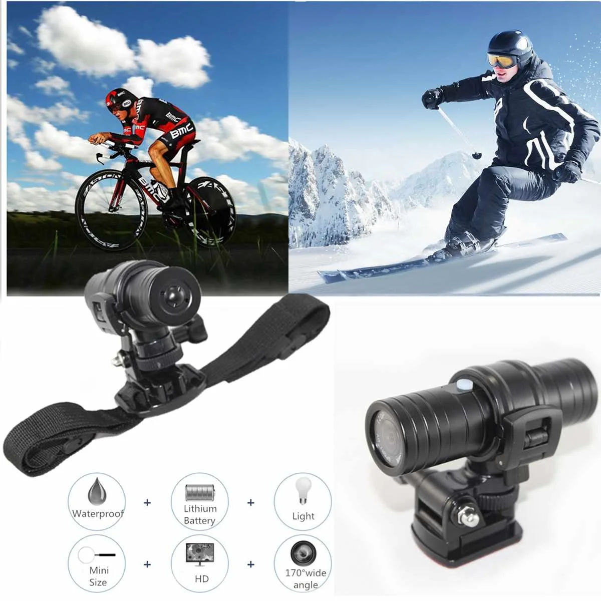 

1080P Waterproof Sport Camera Helmet Motorcycl Cycling DVR Video Recorder Drift Ghost Mini Outdoor Sport DV With Accessories Set