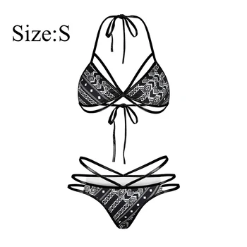 

2-piece creative triangle strap bikini sexy backless split swimsuit swimwear